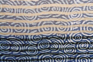 Silk spiral cloth shown against different backgrounds.
