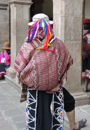 The colorful dress of an Accha Alta man. 