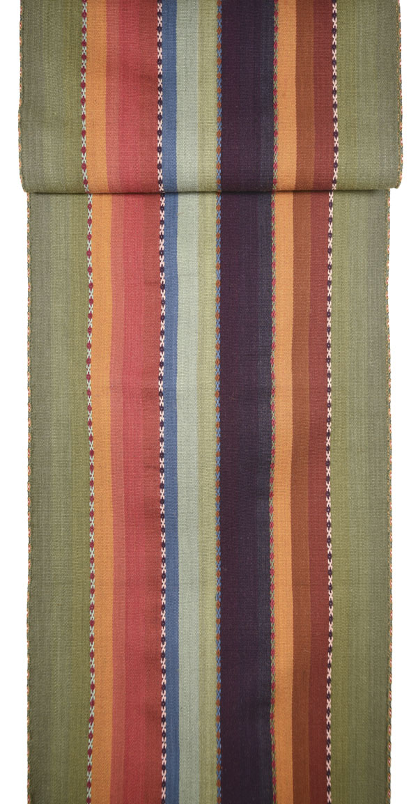 Peru Color Brown with multicolor stripes. Gorgeous table cloth from Cuzco